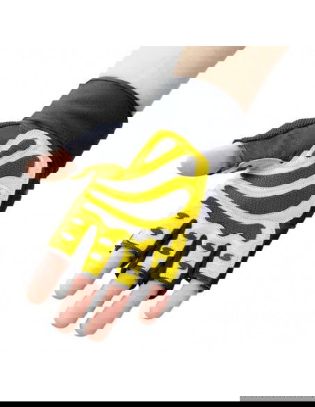 Black Yellow HMS RST01 gym gloves XL