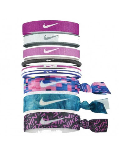 Nike Mixed hair bands 9 pcs 3 widths multicolour