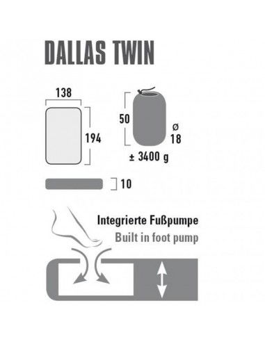 Mattress High Peak Dallas Twin 194x138x10 41033