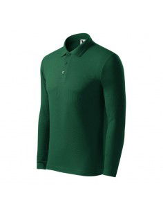 Malfini Pique Polo LS M MLI221D3 dark green polo shirt