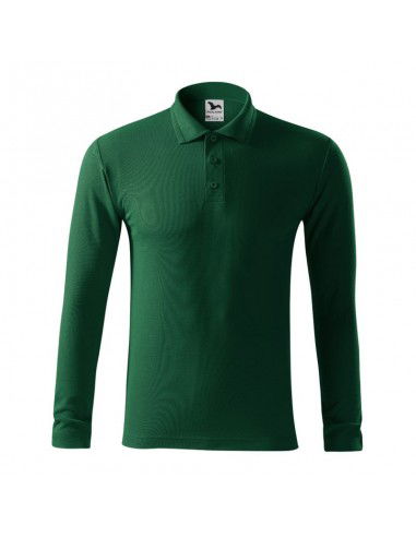 Malfini Pique Polo LS M MLI221D3 dark green polo shirt