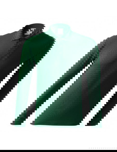 Malfini Pique Polo LS M MLI221D3 dark green polo shirt