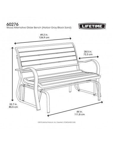 Lifetime 60276 rocking bench