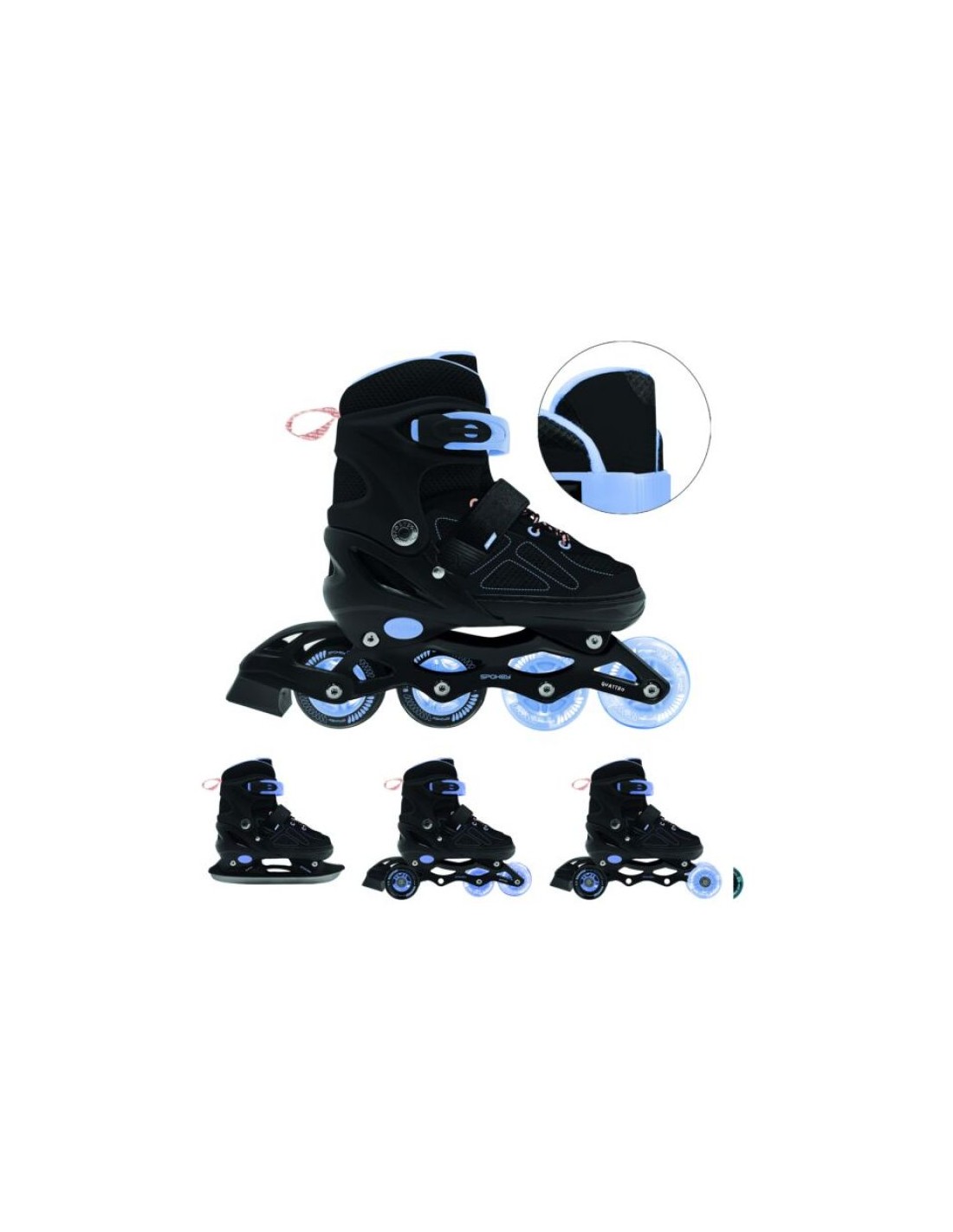 Spokey Quattro 4IN1 inline skates SPK943428 size 3033BKVT