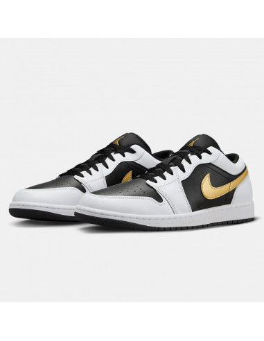 Jordan 1 Low White Black Metallic Gold Swoosh 553558172 MBS