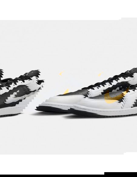 Jordan 1 Low White Black Metallic Gold Swoosh 553558172 MBS