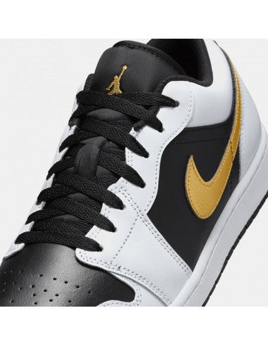 Jordan 1 Low White Black Metallic Gold Swoosh 553558172 MBS