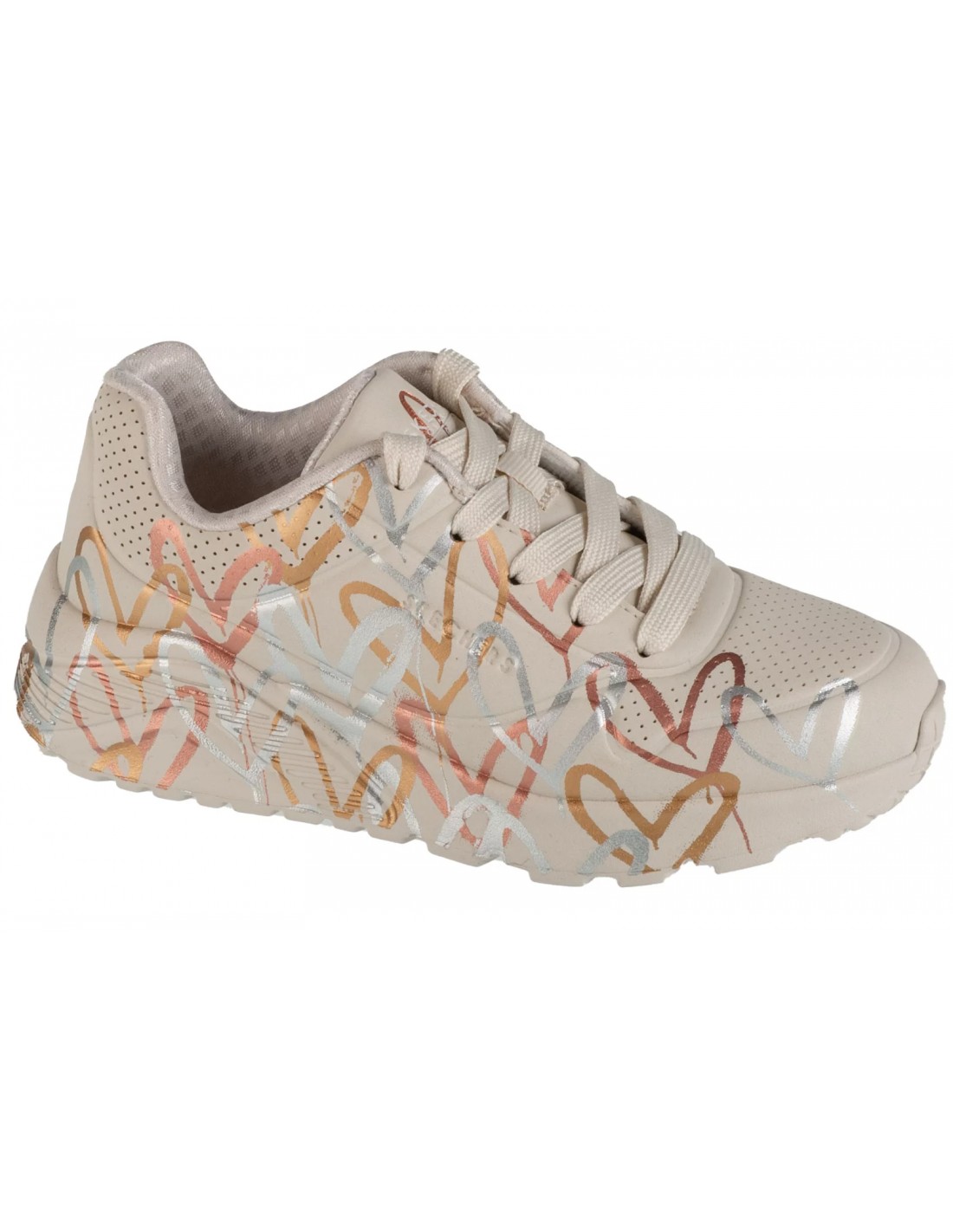 Skechers x JGoldcrown Uno Lite shoes Metallic Love Jr 314067LHPMT