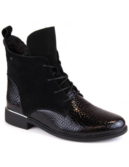 Filippo W PAW476 black patent leather insulated boots