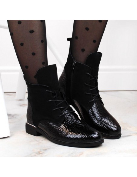 Filippo W PAW476 black patent leather insulated boots