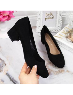 Sergio Leone W SK354C suede block pumps black