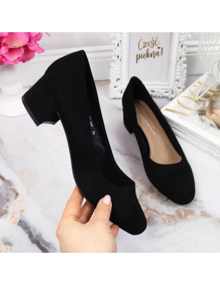 Sergio Leone W SK354C suede block pumps black