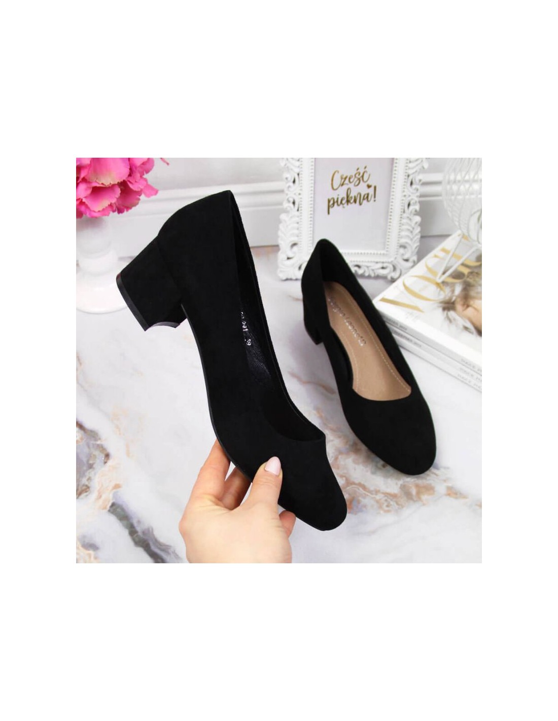 Sergio Leone W SK354C suede block pumps black