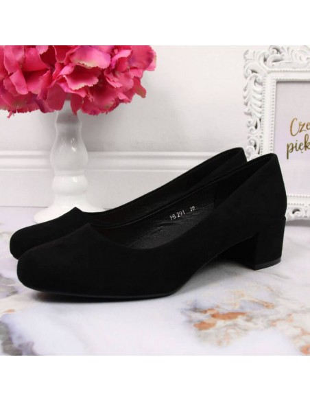 Sergio Leone W SK354C suede block pumps black