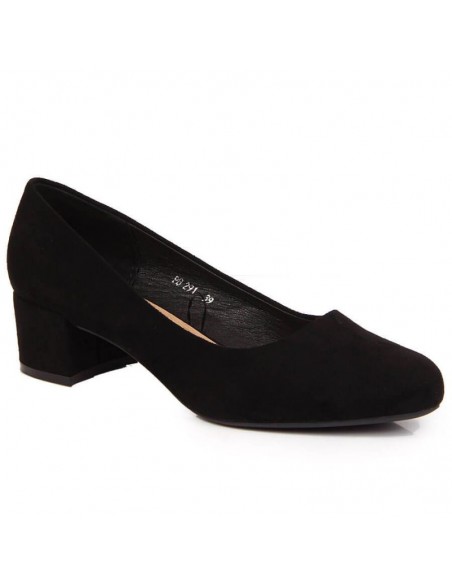 Sergio Leone W SK354C suede block pumps black