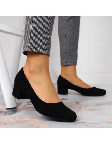 Sergio Leone W SK354C suede block pumps black