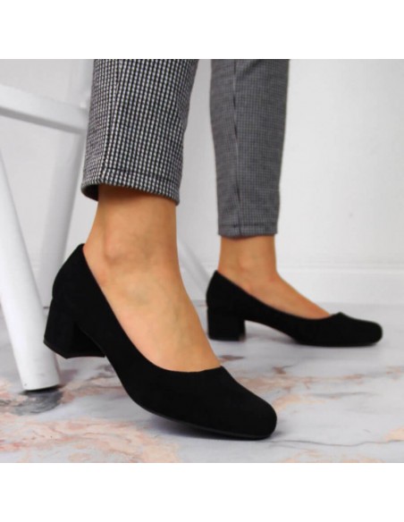 Sergio Leone W SK354C suede block pumps black