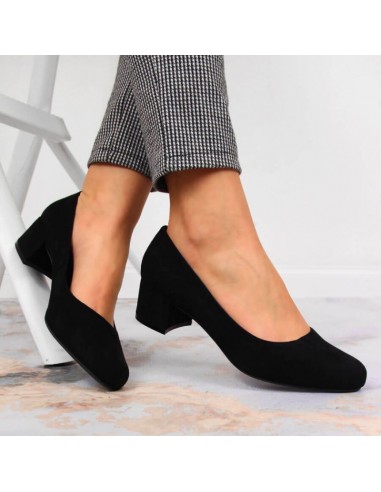 Sergio Leone W SK354C suede block pumps black