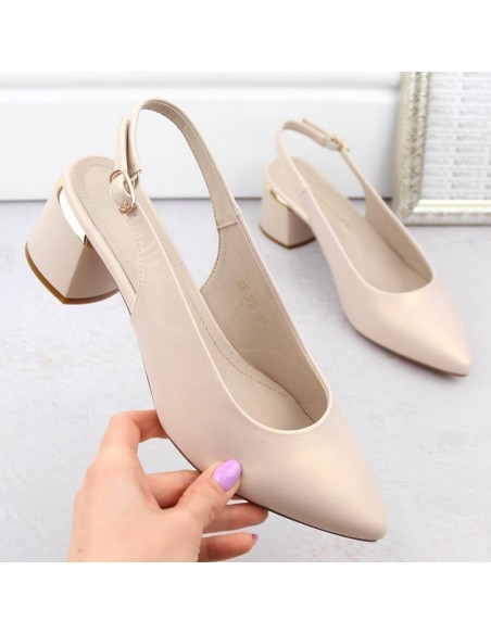 Elegant full sandals Sergio Leone W SK439A beige pearl