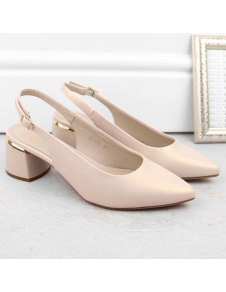Elegant full sandals Sergio Leone W SK439A beige pearl