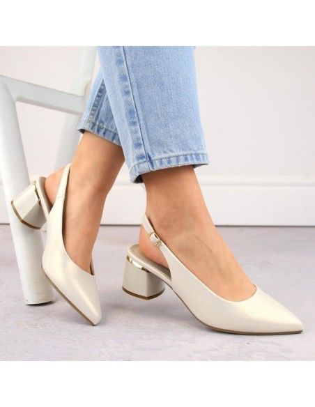 Elegant full Sergio Leone W SK439B pearl sandals