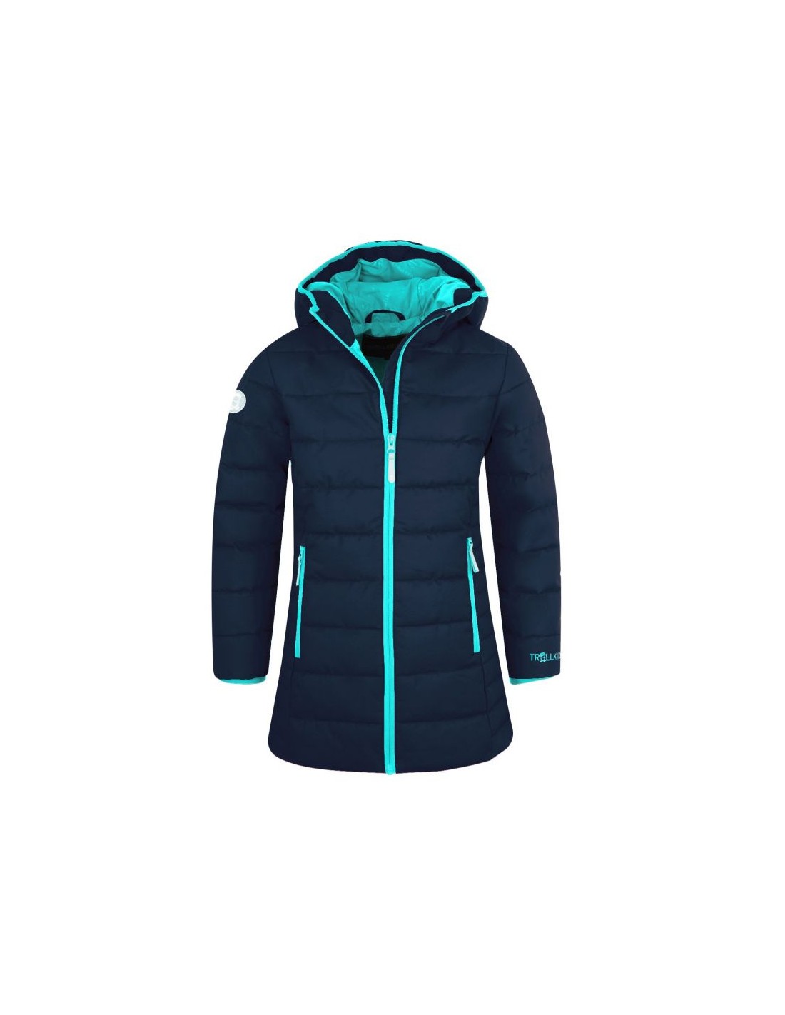 Trollkids Girls Stavanger Coat winter blue insulated hooded jacket 219323