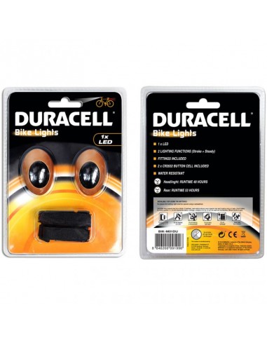 Bicycle Lights Set Duracell Front Rear 1 Led 00919