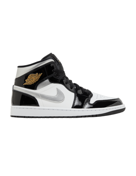 Jordan 1 Mid SE Patent Black White Metallic Silver Metallic Gold HV0789010 MBS