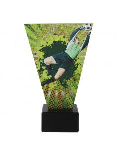 Triumph glass soccer trophy