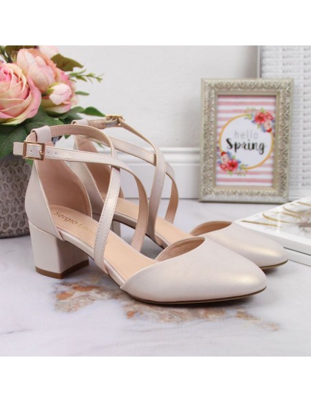 Sandals with straps Sergio Leone W SK365B pearl beige