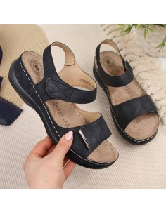 Black eVento W EVE223D wedge sandals