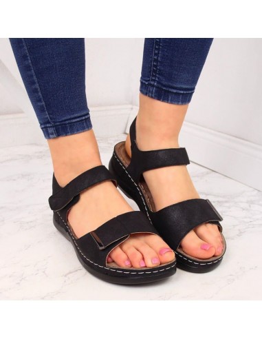 Black eVento W EVE223D wedge sandals
