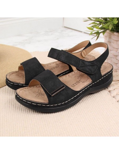 Black eVento W EVE223D wedge sandals
