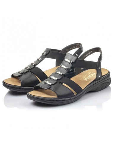 Black leather Roman sandals Rieker W 64580