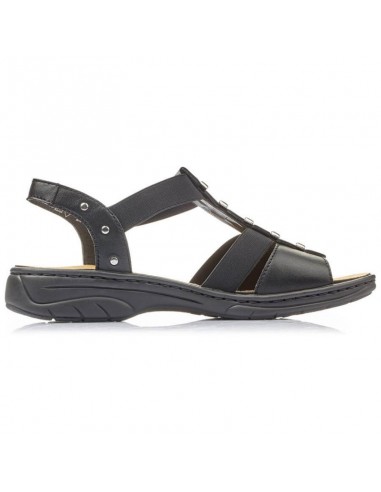Black leather Roman sandals Rieker W 64580