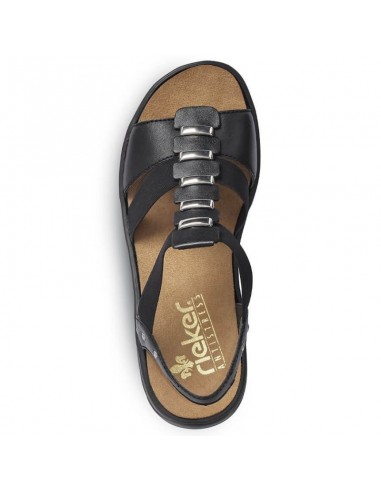 Black leather Roman sandals Rieker W 64580