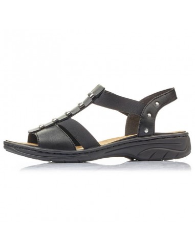 Black leather Roman sandals Rieker W 64580