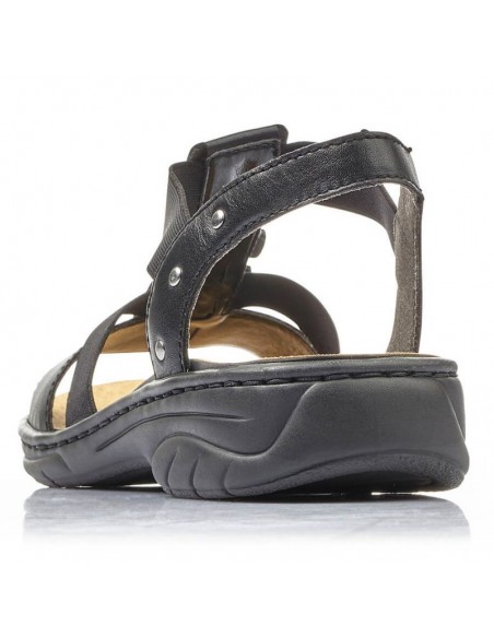 Black leather Roman sandals Rieker W 64580