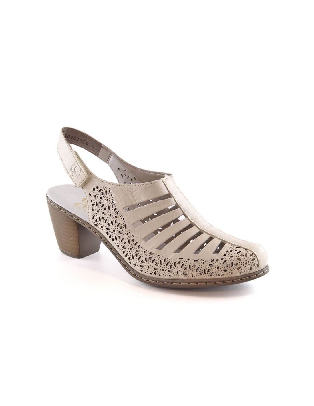 Rieker W RKR49B leather highheeled sandals beige