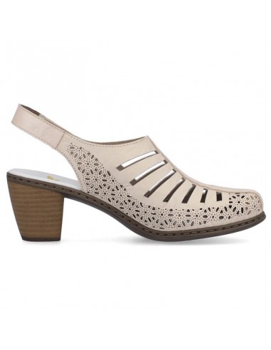 Rieker W RKR49B leather highheeled sandals beige