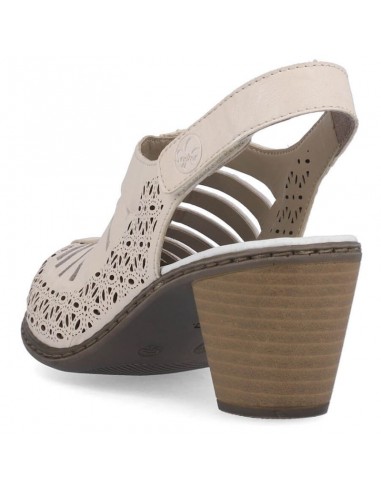 Rieker W RKR49B leather highheeled sandals beige
