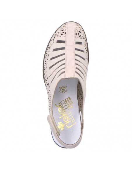 Rieker W RKR49B leather highheeled sandals beige