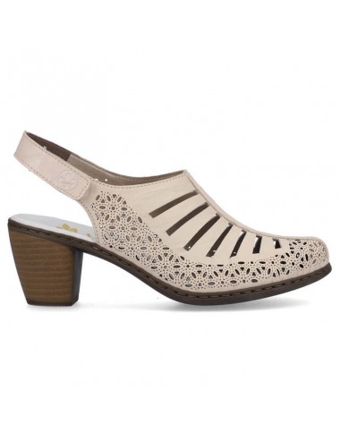 Rieker W RKR49B leather highheeled sandals beige