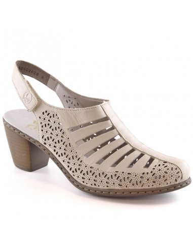 Rieker W RKR49B leather highheeled sandals beige