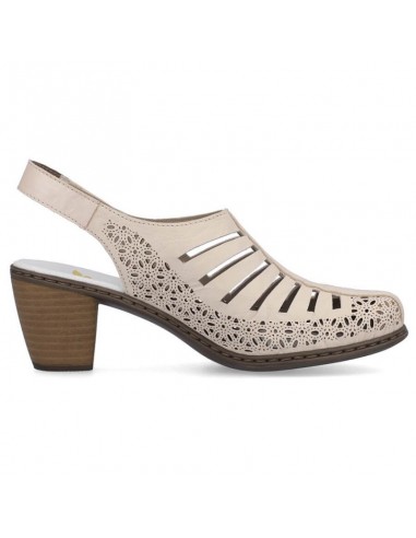 Rieker W RKR49B leather highheeled sandals beige