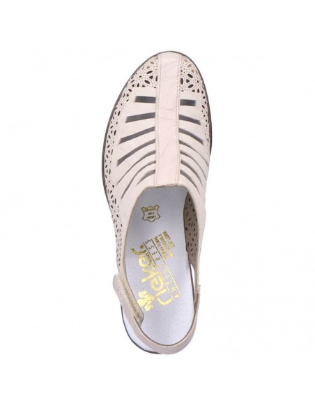 Rieker W RKR49B leather highheeled sandals beige
