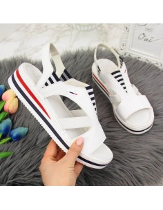 Rieker W V02Y5 wedge sandals white