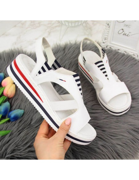 Rieker W V02Y5 wedge sandals white