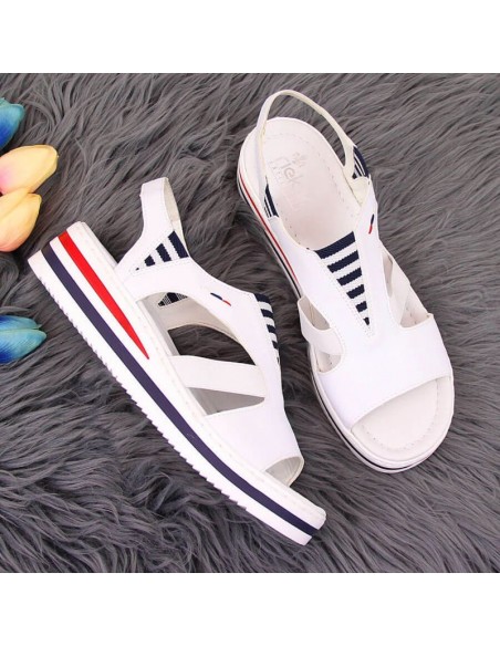 Rieker W V02Y5 wedge sandals white