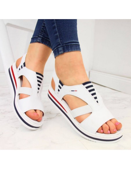 Rieker W V02Y5 wedge sandals white
